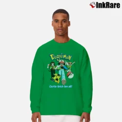Men’s 90s Pokemon Dogemon Big Dogs Parody Long-Sleeve Shirt in irish green | Sleek, Lightweight, Year-Round Wear