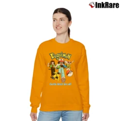 Women’s 90s Pokemon Dogemon Big Dogs Parody Relaxed Sweatshirt in orange | Soft, Laid-Back Vibe