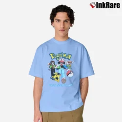 Men’s 90s Pokemon Dogemon Big Dogs Parody Classic T-Shirt in light blue | Soft, Breathable Everyday Wear