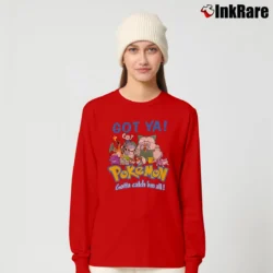 Women’s 90s Pokemon Gotta Catch Em All Nintendo Fanatic Long-Sleeve Top in red | Sleek, Versatile, All-Season