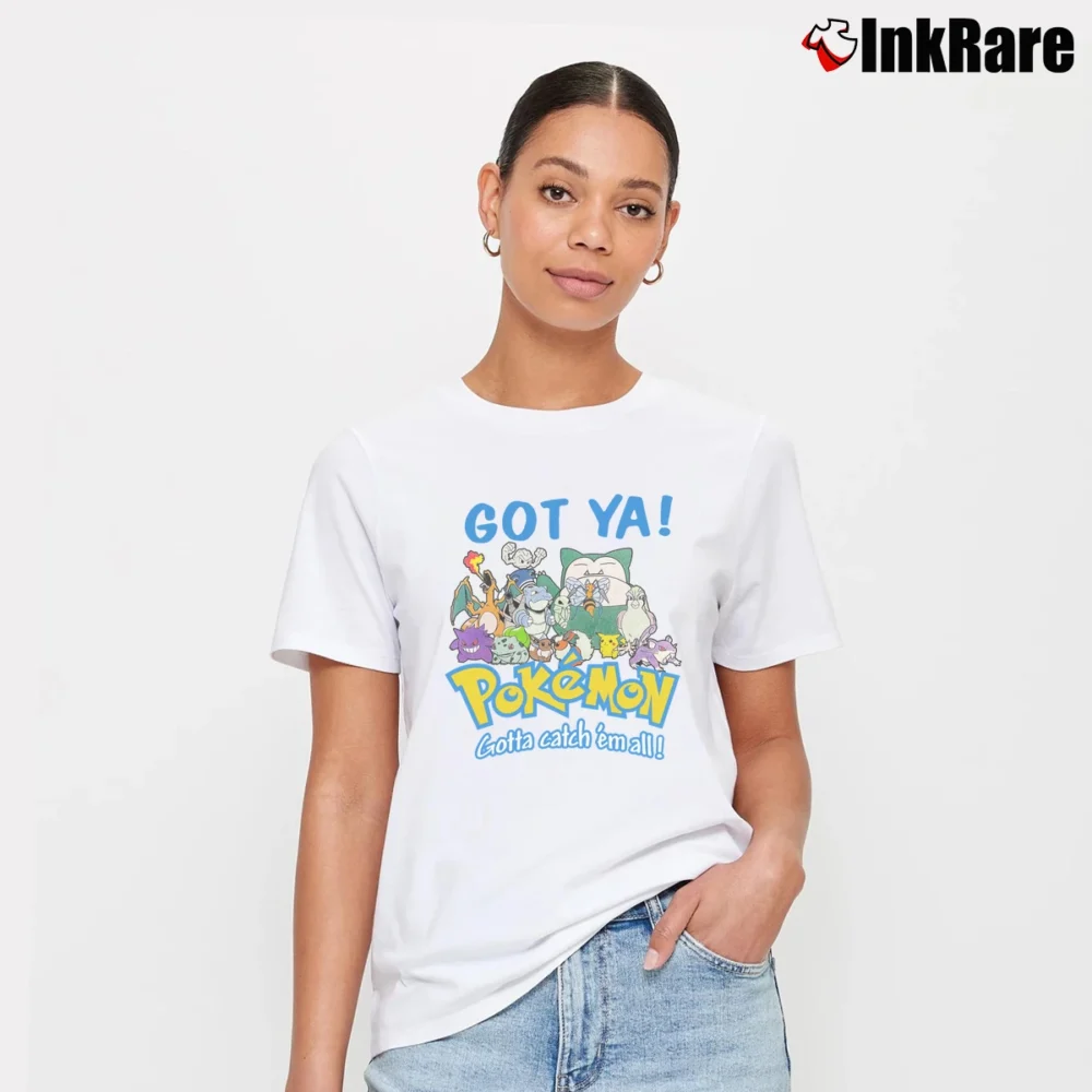 Women’s 90s Pokemon Gotta Catch Em All Nintendo Fanatic Signature T-Shirt in white | Soft, Flattering Fit