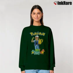 Women’s 90s Pokemon Pikachu Retro Gameboy Relaxed Sweatshirt in forest green | Soft, Laid-Back Vibe