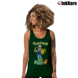 Women’s 90s Pokemon Pikachu Retro Gameboy Tank Top in forest green | Lightweight, Movement-Friendly