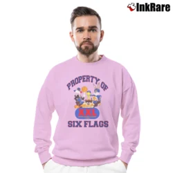 Men’s 90s Property Of Six Flags Looney Tunes Tourist Crewneck Sweatshirt in light pink | Cozy Fabric, Clean Style