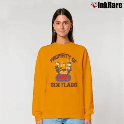 Women’s 90s Property Of Six Flags Looney Tunes Tourist Relaxed Sweatshirt in orange | Soft, Laid-Back Vibe