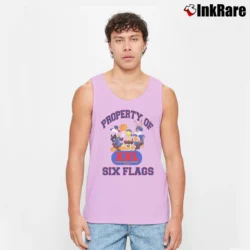 Men’s 90s Property Of Six Flags Looney Tunes Tourist Tank Top in light pink | Breathable, Active-Friendly Design