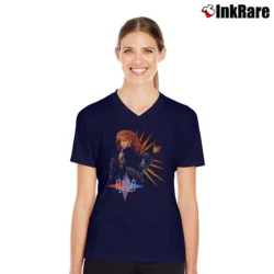 Women’s 90s Reba Mcentire Music Lover V-Neck Tee in navy | Chic Neckline, Soft Texture