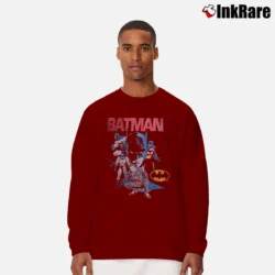 Men’s 90s Retro Batman Comic Book Fan Long-Sleeve Shirt in maroon | Sleek, Lightweight, Year-Round Wear