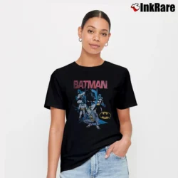 Women’s 90s Retro Batman Comic Book Fan Signature T-Shirt in black | Soft, Flattering Fit