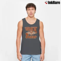 Men’s 90s RIT Tigers Graphic College Tank Top in charcoal | Breathable, Active-Friendly Design