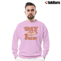 Men’s 90s RIT Tigers Graphic Crewneck Sweatshirt Crewneck Sweatshirt in light pink | Cozy Fabric, Clean Style