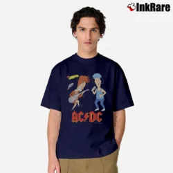 Men’s 90s Rock Tour Mtv 1996 Acdc Beavis And Butthead Classic T-Shirt in navy | Soft, Breathable Everyday Wear