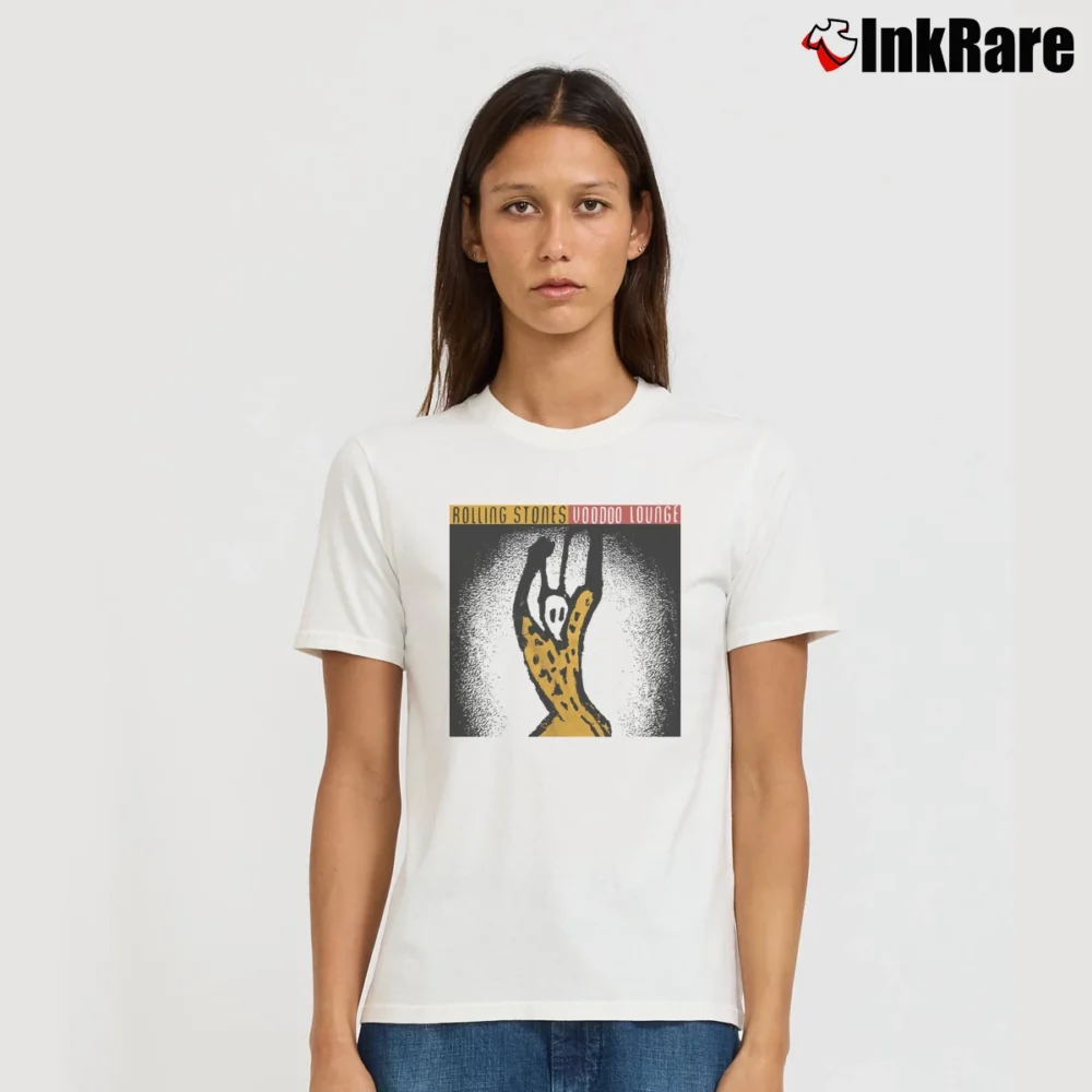 Women’s 90s Rolling Stones Voodoo Lounge Album Signature T-Shirt in white | Soft, Flattering Fit