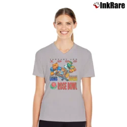 Women’s 90s Rose Bowl University Mascot Football V-Neck Tee in sport grey | Chic Neckline, Soft Texture
