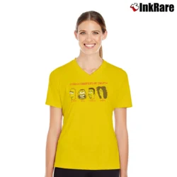 Women’s 90s S.O.D Stormtroopers of Death Simpsons Parody Band V-Neck Tee in yellow | Chic Neckline, Soft Texture