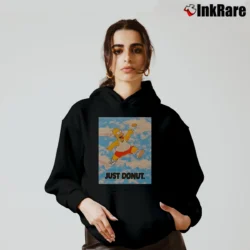 Women’s 90s Simpsons Just Donut Nike Parody Homer Simpson Cozy Hoodie in black | Warm, Structured, Stylish