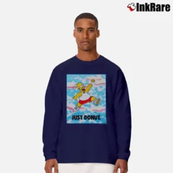 Men’s 90s Simpsons Just Donut Nike Parody Homer Simpson Long-Sleeve Shirt in navy | Sleek, Lightweight, Year-Round Wear