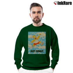 Men’s 90s Simpsons Just Donut Nike Parody Homer Simpson Crewneck Sweatshirt in forest green | Cozy Fabric, Clean Style
