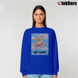 Women’s 90s Simpsons Just Donut Nike Parody Homer Simpson Relaxed Sweatshirt in royal blue | Soft, Laid-Back Vibe
