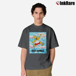 Men’s 90s Simpsons Just Donut Nike Parody Homer Simpson Classic T-Shirt in charcoal | Soft, Breathable Everyday Wear