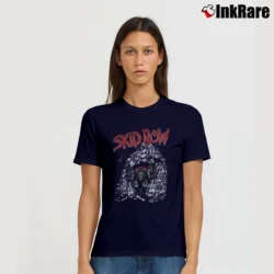 Women’s 90s Skid Row Slave To The Grind Promo Album Tour Rock Metal Signature T-Shirt in navy | Soft, Flattering Fit