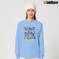 Women’s 90s Snoopy Charlie Brown Tennis Peanuts Long-Sleeve Top in light blue | Sleek, Versatile, All-Season