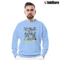 Men’s 90s Snoopy Charlie Brown Tennis Peanuts Crewneck Sweatshirt in light blue | Cozy Fabric, Clean Style