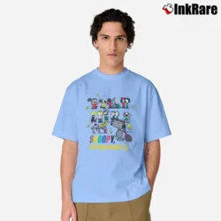 Men’s 90s Snoopy Charlie Brown Tennis Peanuts Classic T-Shirt in light blue | Soft, Breathable Everyday Wear
