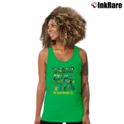 Women’s 90s Snoopy Charlie Brown Tennis Peanuts Tank Top in irish green | Lightweight, Movement-Friendly