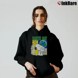 Women’s 90s Snoopy Earth Day Learn About Saving Our Planet 1990 Peanuts Comic Cozy Hoodie in black | Warm, Structured, Stylish