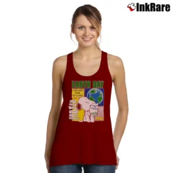 Women’s 90s Snoopy Earth Day Learn About Saving Our Planet 1990 Peanuts Comic Tank Top in maroon | Lightweight, Movement-Friendly