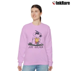 Women’s 90s Snoopy & Friends Joe Cool Joe Golfer Peanuts Cartoon Relaxed Sweatshirt in light pink | Soft, Laid-Back Vibe