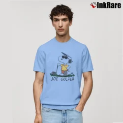 Men’s 90s Snoopy & Friends Joe Cool Joe Golfer Peanuts Cartoon Classic T-Shirt in light blue | Soft, Breathable Everyday Wear