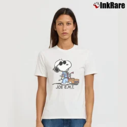Women’s 90s Snoopy Joe E.M.T Classic Signature T-Shirt in white | Soft, Flattering Fit