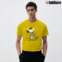 Men’s 90s Snoopy Joe E.M.T Classic V-Neck Tee in yellow | Sharp, Breathable, Everyday Staple