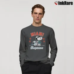Men’s 90s Snoopy Miami Dolphins Cartoon NFL Long-Sleeve Shirt in charcoal | Sleek, Lightweight, Year-Round Wear
