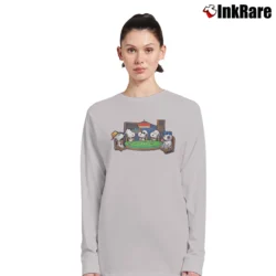 Women’s 90s Snoopy Peanuts Dogs Playing Poker Long-Sleeve Top in sport grey | Sleek, Versatile, All-Season