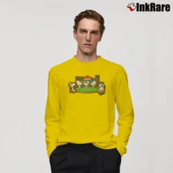 Men’s 90s Snoopy Peanuts Dogs Playing Poker Long-Sleeve Shirt in yellow | Sleek, Lightweight, Year-Round Wear