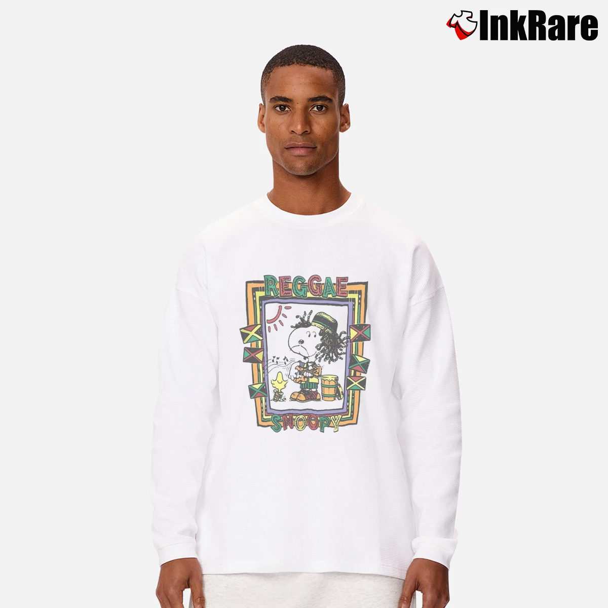 90s Snoopy Reggae Vintage Men’s Long-Sleeve Tee in white – Versatile Layering Men’s 90s Snoopy Reggae Vintage Long-Sleeve Shirt in white | Sleek, Lightweight, Year-Round Wear