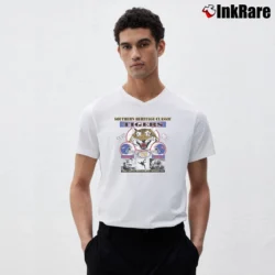 Men’s 90s Southern Hermitage Tigers Football V-Neck Tee in white | Sharp, Breathable, Everyday Staple
