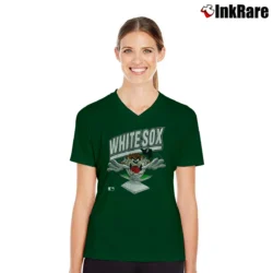 Women’s 90s Sox Baseball Taz Looney Tunes V-Neck Tee in forest green | Chic Neckline, Soft Texture