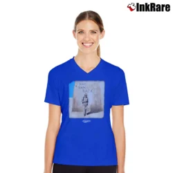 Women’s 90s Star Wars Dont Look Back Phantom Menace Luke Skywalker V-Neck Tee in royal blue | Chic Neckline, Soft Texture
