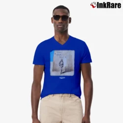 Men’s 90s Star Wars Dont Look Back Phantom Menace Luke Skywalker V-Neck Tee in royal blue | Sharp, Breathable, Everyday Staple
