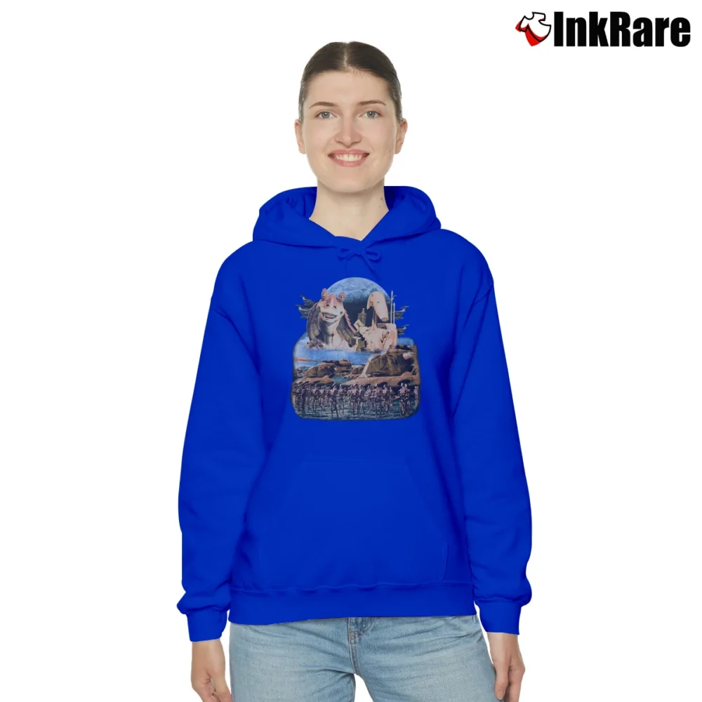 Women’s 90s Star Wars Jar Jar Binks Vintage Cozy Hoodie in royal blue | Warm, Structured, Stylish