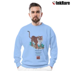 Men’s 90s Sumatran Tiger San Diego Zoo Conservation Crewneck Sweatshirt in light blue | Cozy Fabric, Clean Style