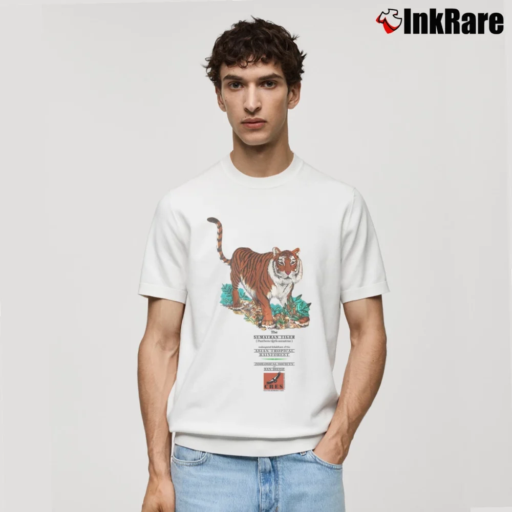 Men’s 90s Sumatran Tiger San Diego Zoo Conservation Classic T-Shirt in white | Soft, Breathable Everyday Wear