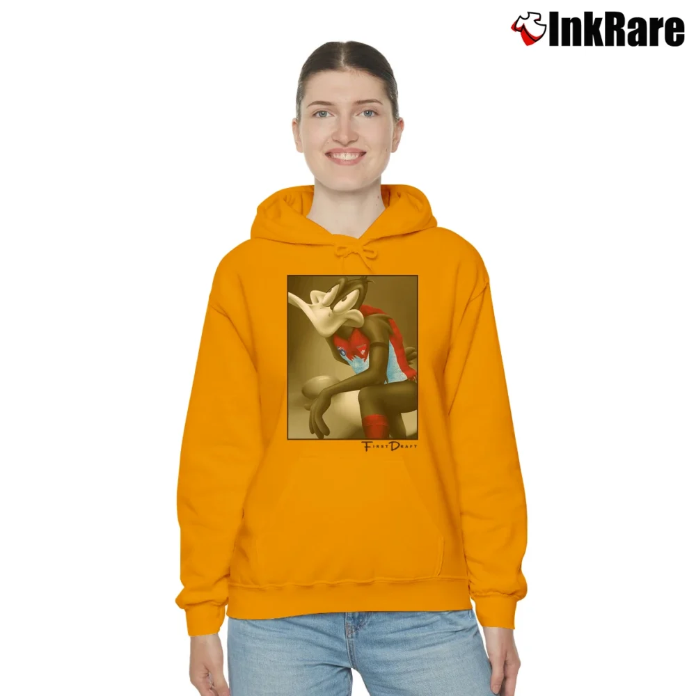 Women’s 90s Sydney Swans Looney Tunes Daffy Duck Cozy Hoodie in orange | Warm, Structured, Stylish