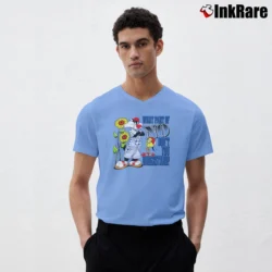 Men’s 90s Sylvester Tweety Looney Tunes Cartoon V-Neck Tee in light blue | Sharp, Breathable, Everyday Staple