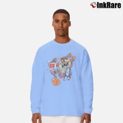 Men’s 90s Tasmanian Devil Looney Tunes Basketball Long-Sleeve Shirt in light blue | Sleek, Lightweight, Year-Round Wear