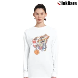 Women’s 90s Tasmanian Devil Looney Tunes Basketball Long-Sleeve Top in white | Sleek, Versatile, All-Season